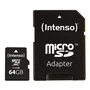 Intenso 3413490 - Tarjeta de memoria microSDXC de 64GB, Clase 10, 25 MB/s, resistente a golpes, agua, temperatura y rayos X con adaptador SD, negro