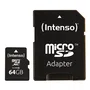 Intenso 3413490 - Tarjeta de memoria microSDXC de 64GB, Clase 10, 25 MB/s, resistente a golpes, agua, temperatura y rayos X con adaptador SD, negro