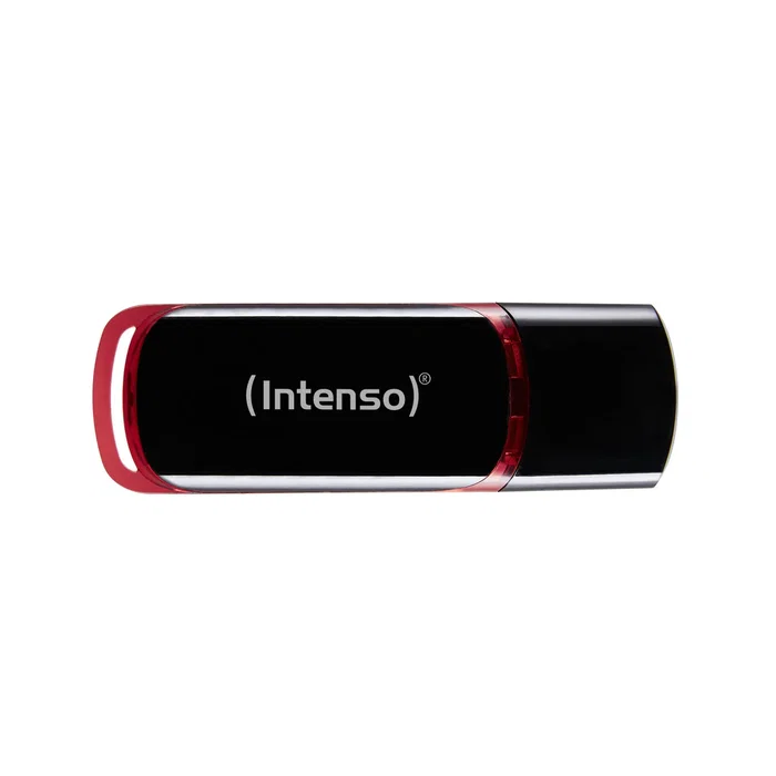 Intenso 3511470 Pendrive USB 2.0 16 GB, Velocidad Lectura 28 MB/s, Negro y Rojo, con Tapa, Compatible con Windows, Mac, Linux