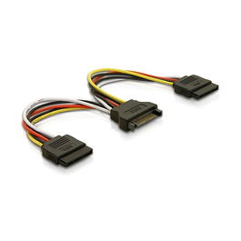 DeLOCK Adaptador de Corriente SATA 15pin a 2x SATA HDD 0.15m Multicolor