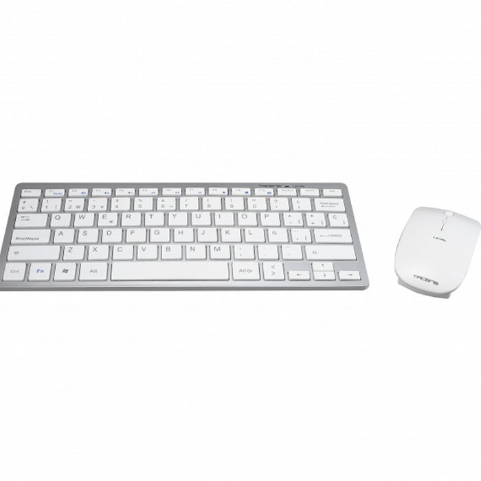 Tacens 6LEVISCOMBOV2 Kit Teclado y Ratón Inalámbrico, Diseño Compacto Ultra Fino, Tecnología 2.4G, Multimedia, Silencioso, Compatible Windows/Mac