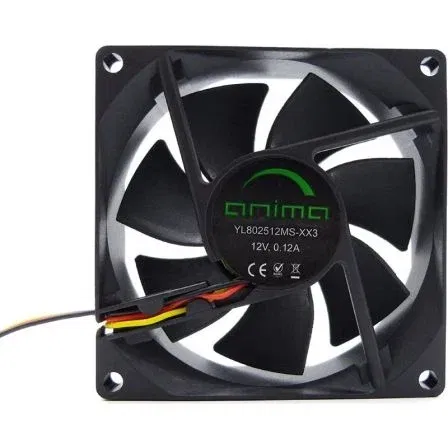 ANIMA AF8 Ventilador 8cm 1800RPM Negro