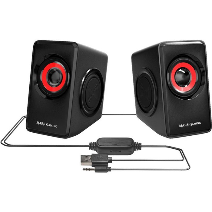 Mars Gaming Altavoces MS1 10W 2.0 Estéreo Color Rojo Mars Gaming Altavoces MS1 10W 2.0 Estéreo Color Rojo