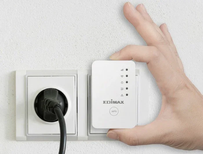 Edimax EW-7438RPN Mini Extensor Wi-Fi N300 300 Mbps Universal con Enchufe de Pared, Blanco, Modo 3 en 1, App EdiRange, WPS, 802.11n/b/g