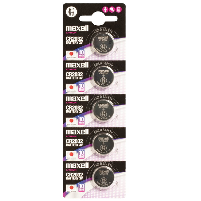 Maxell CR2032 Pilas de Litio de 3V, Pack de 5 unidades