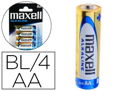Maxell Pilas Alcalinas AA LR06 Pack de 4 unidades Maxell Pilas Alcalinas AA LR06 Pack de 4 unidades