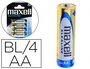 Maxell Pilas Alcalinas AA LR06 Pack de 4 unidades