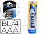 Maxell Pilas Alcalinas AAA LR03 Pack de 4 unidades