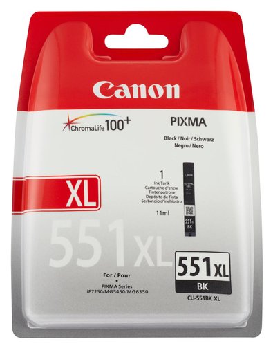 Canon CLI-551BK XL Negro Cartucho de Tinta Alto Rendimiento (XL) Original Canon CLI-551BK XL Negro Cartucho de Tinta Alto Rendimiento (XL) Original