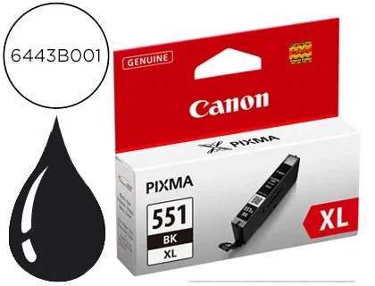 Canon CLI-551BK XL Negro Cartucho de Tinta Alto Rendimiento (XL) Original Canon CLI-551BK XL Negro Cartucho de Tinta Alto Rendimiento (XL) Original