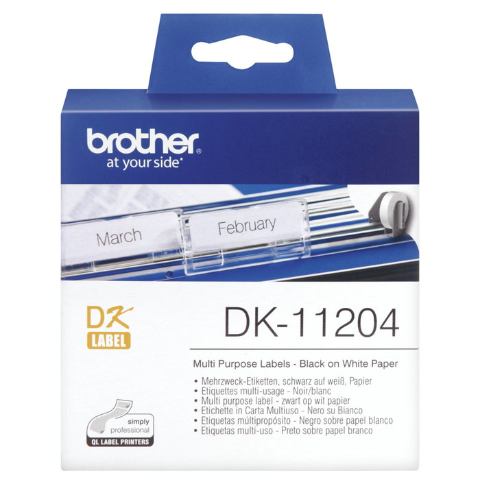 Brother DK-11204 Etiquetas Multiuso 17x54mm Blanco Brother DK-11204 Etiquetas Multiuso 17x54mm Blanco