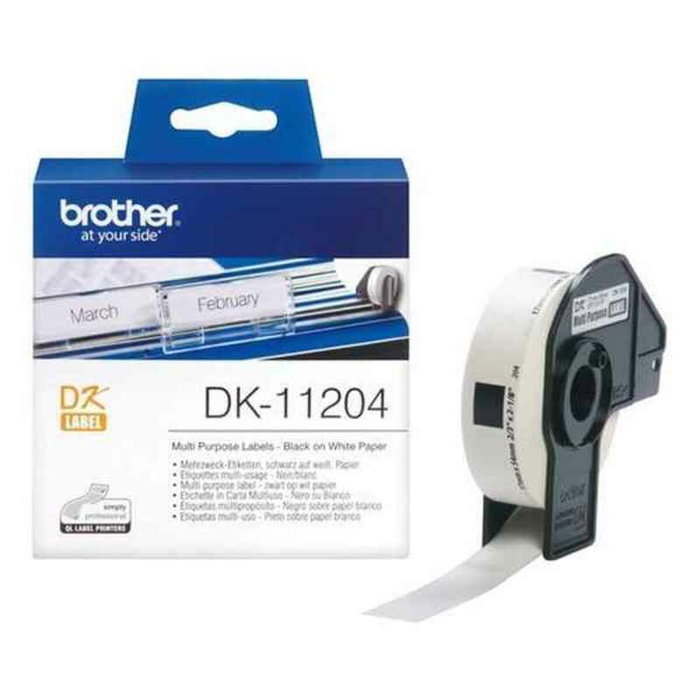 Etiquetas para Impresora Multiuso Brother DK11204 Blanco Papel