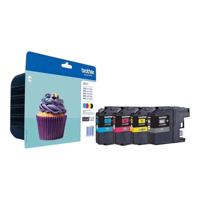 Brother LC123VALBP Pack de 4 Cartuchos de Tinta (Negro, Cian, Magenta, Amarillo) Brother LC123VALBP Pack de 4 Cartuchos de Tinta (Negro, Cian, Magenta, Amarillo)