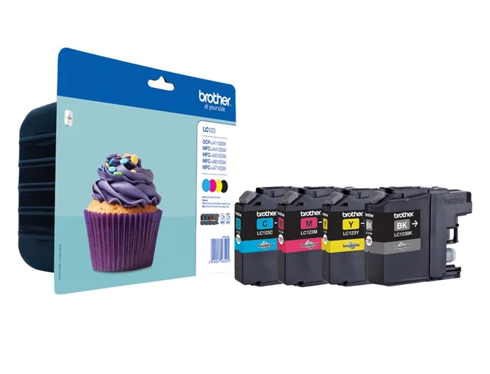 Brother LC123VALBP Pack de 4 Cartuchos de Tinta (Negro, Cian, Magenta, Amarillo) Brother LC123VALBP Pack de 4 Cartuchos de Tinta (Negro, Cian, Magenta, Amarillo)