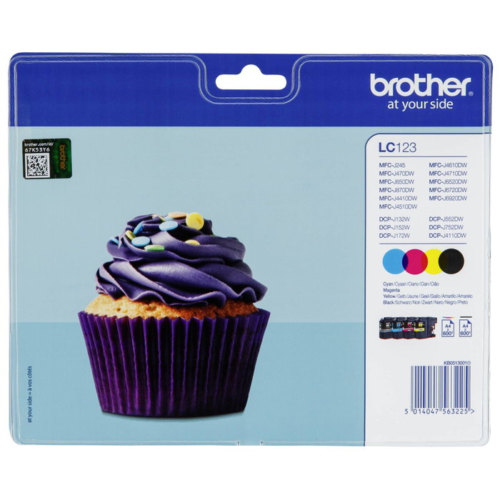Brother LC-123VALBP Multipack de 4 Cartuchos de Tinta Original