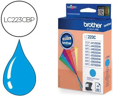 Brother Cartucho de Tinta Original LC223CBP Cian