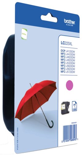 Brother Cartucho de Tinta Magenta LC225XLMBP de Alta Capacidad