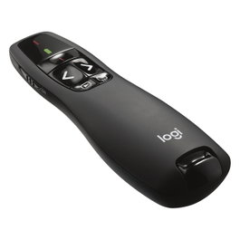 Logitech R400 Presentador inalámbrico con puntero láser rojo Negro