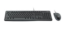Logitech MK120 Combo Teclado y Ratón USB, Duradero y Resistente a Líquidos, Diseñado para Entornos Educativos