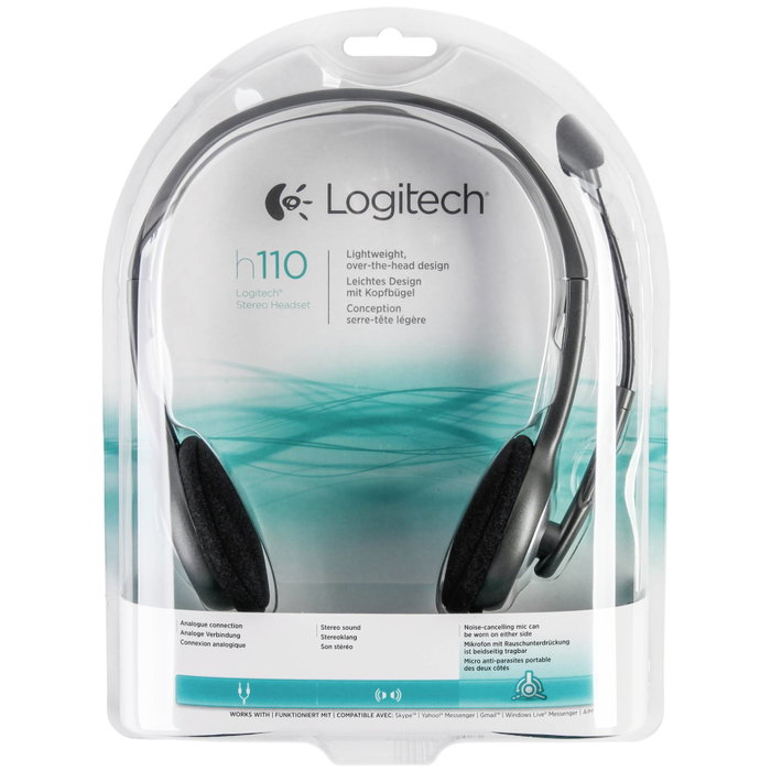 Logitech H110 Stereo Headset Gris/Gris Oscuro con Micrófono Giratorio Logitech H110 Stereo Headset Gris/Gris Oscuro con Micrófono Giratorio