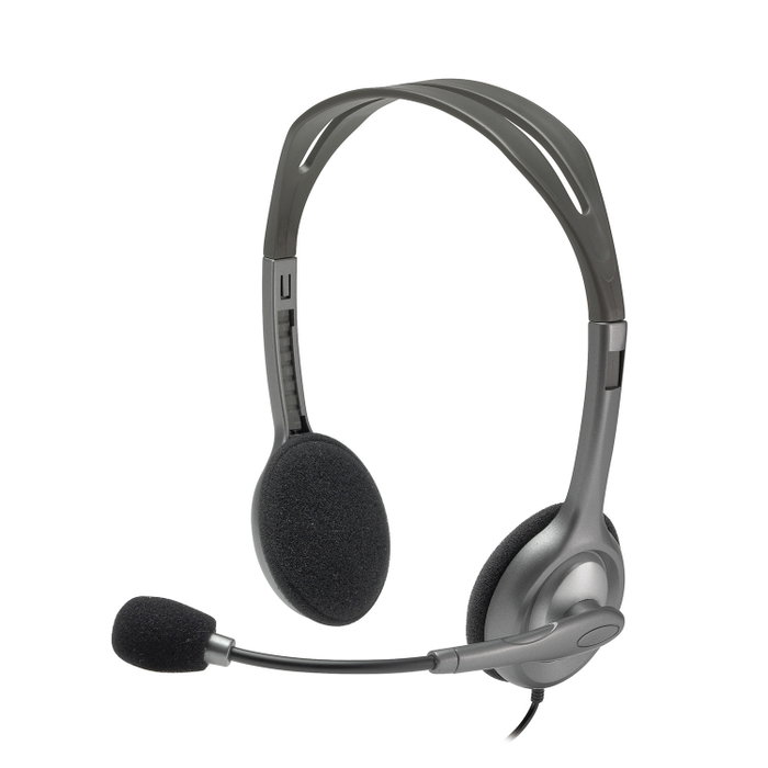 Logitech H110 Stereo Headset Gris/Gris Oscuro con Micrófono Giratorio Logitech H110 Stereo Headset Gris/Gris Oscuro con Micrófono Giratorio