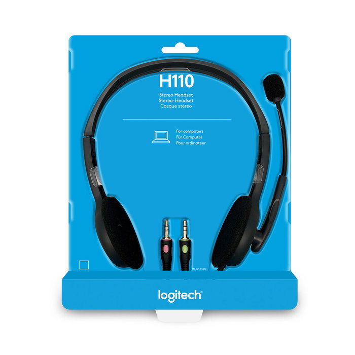 Logitech H110 Stereo Headset Gris/Gris Oscuro con Micrófono Giratorio Logitech H110 Stereo Headset Gris/Gris Oscuro con Micrófono Giratorio