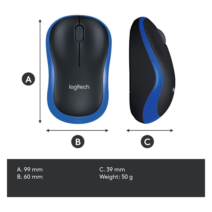 Logitech M185 Ratón Inalámbrico Azul Logitech M185 Ratón Inalámbrico Azul