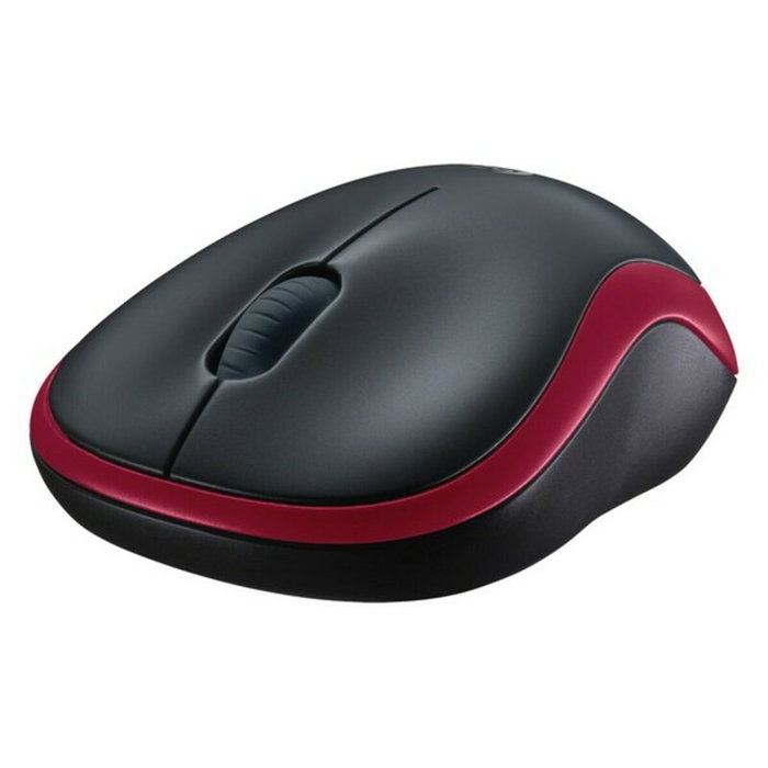 Logitech M185 Ratón Inalámbrico Óptico 1000 DPI Rojo/Negro