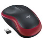 Logitech M185 Ratón Inalámbrico Óptico 1000 DPI Rojo/Negro