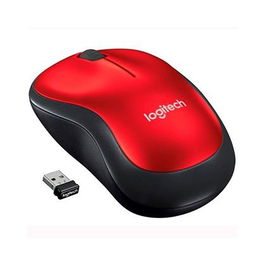 Logitech Ratón M185 Inalámbrico Óptico 1000DPI Compacto Ambidiestro 3 Botones Rojo