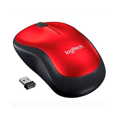 Logitech M185 Ratón Inalámbrico Óptico 1000 DPI Rojo/Negro