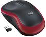 Logitech M185 Ratón Inalámbrico Óptico 1000 DPI Rojo/Negro