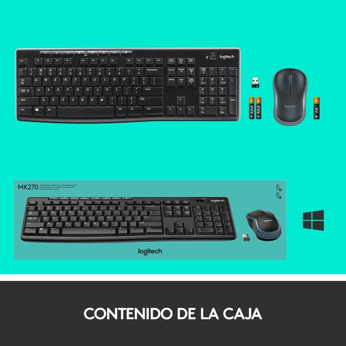 Logitech MK270 Combo de Teclado y Ratón Inalámbrico Negro, Español Logitech MK270 Combo de Teclado y Ratón Inalámbrico Negro, Español