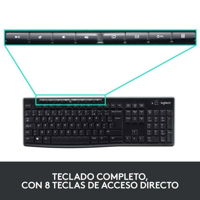 Logitech MK270 Combo de Teclado y Ratón Inalámbrico Negro Español Logitech MK270 Combo de Teclado y Ratón Inalámbrico Negro Español