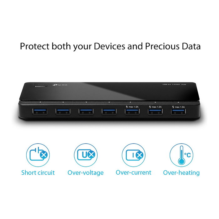 TP-Link UH700 Hub USB 3.0 de 7 Puertos Negro