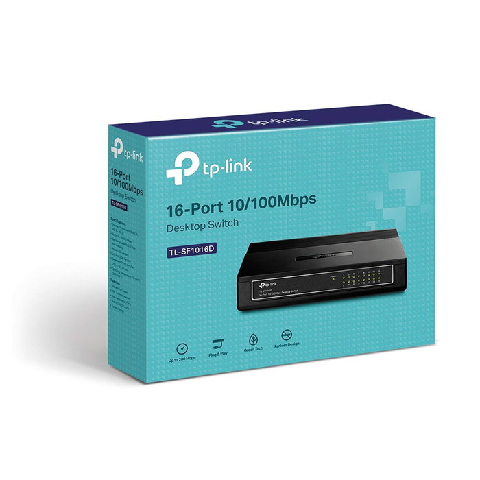 TP-Link TL-SF1016D Switch de 16 Puertos Fast Ethernet 10/100 Mbps TP-Link TL-SF1016D Switch de 16 Puertos Fast Ethernet 10/100 Mbps