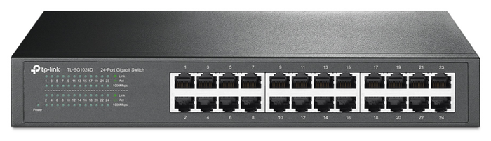 TP-Link TL-SG1024D Switch de 24 Puertos Gigabit Ethernet Gris TP-Link TL-SG1024D Switch de 24 Puertos Gigabit Ethernet Gris