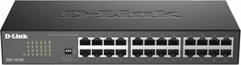 D-Link DGS-1024D Switch No Administrado Gigabit Ethernet 24 Puertos 10/100/1000 Mbps, Montaje en Rack 1U, Negro/Plata, QoS, Apilable