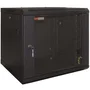 WP Armario Rack Mural 9U WPN-RWB-09605-B, Bastidor de Pared Negro, 600x500x500mm, 19", Capacidad 60kg, Cristal Templado