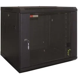 WP Armario Rack Mural 9U WPN-RWB-09605-B, Bastidor de Pared Negro, 600x500x500mm, 19", Capacidad 60kg, Cristal Templado