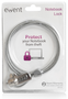 Ewent Candado de Seguridad para Portátil EW1241 con Combinación, 1,5 m, Plata
