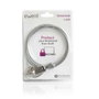 Ewent Candado de Seguridad para Portátil EW1241 con Combinación, 1,5 m, Plata