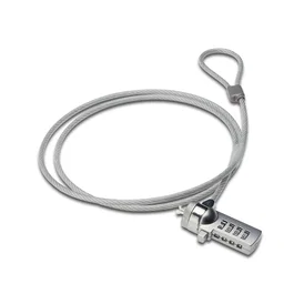 Ewent EW1241 Candado de Seguridad para Portátil con Combinación, Cable de Acero de 1.5 Metros para Anclar a Escritorio y Proteger contra Robos