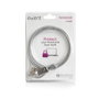 Ewent Candado de Seguridad para Portátil EW1241 con Combinación, 1,5 m, Plata