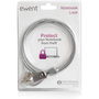 Ewent Candado de Seguridad EW1241 para Portátil con Cable de Acero 1.5m y Combinación de 4 Dígitos