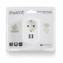 EWENT Cargador de Pared EW1211 con 2 Puertos USB 3.1A y Toma de Corriente, Blanco