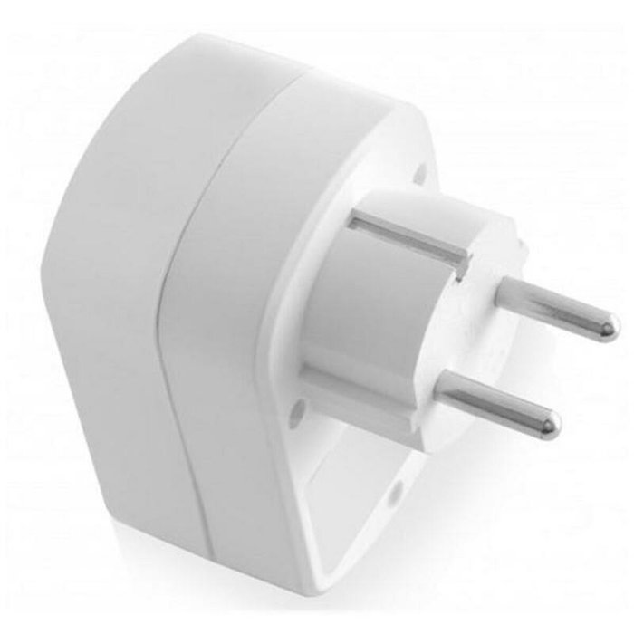 EWENT Cargador de Pared EW1211 con 2 Puertos USB 3.1A y Toma de Corriente, Blanco