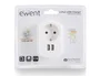 EWENT Cargador de Pared EW1211 con 2 Puertos USB 3.1A y Toma de Corriente, Blanco
