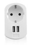 EWENT Cargador de Pared EW1211 con 2 Puertos USB 3.1A y Toma de Corriente, Blanco