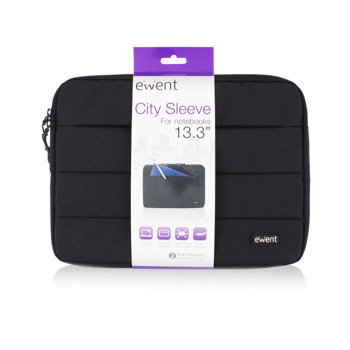 Ewent City Funda Portátil 13.3" - 33,8 cm, 200 g, Negro